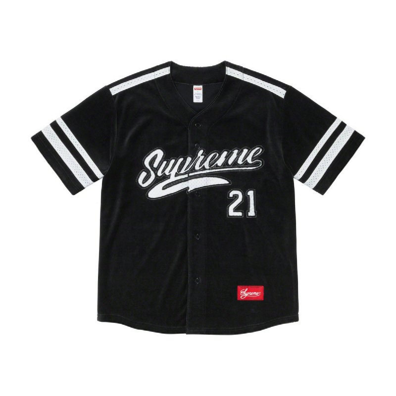 Supreme Velour Baseball Jersey Black | iStyle