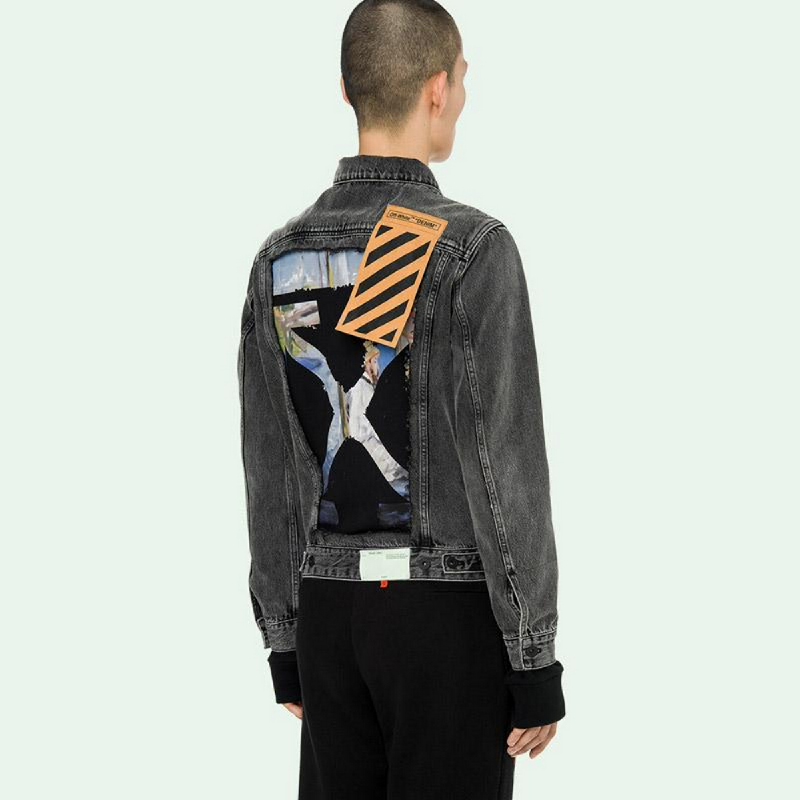 off white grey denim jacket