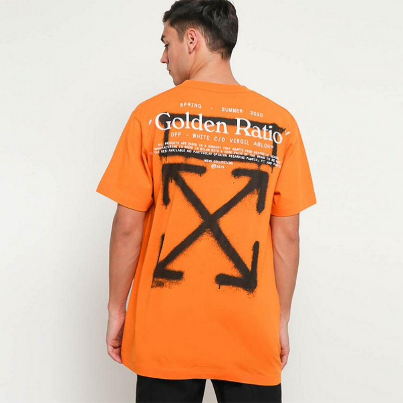 off white t shirt mens orange