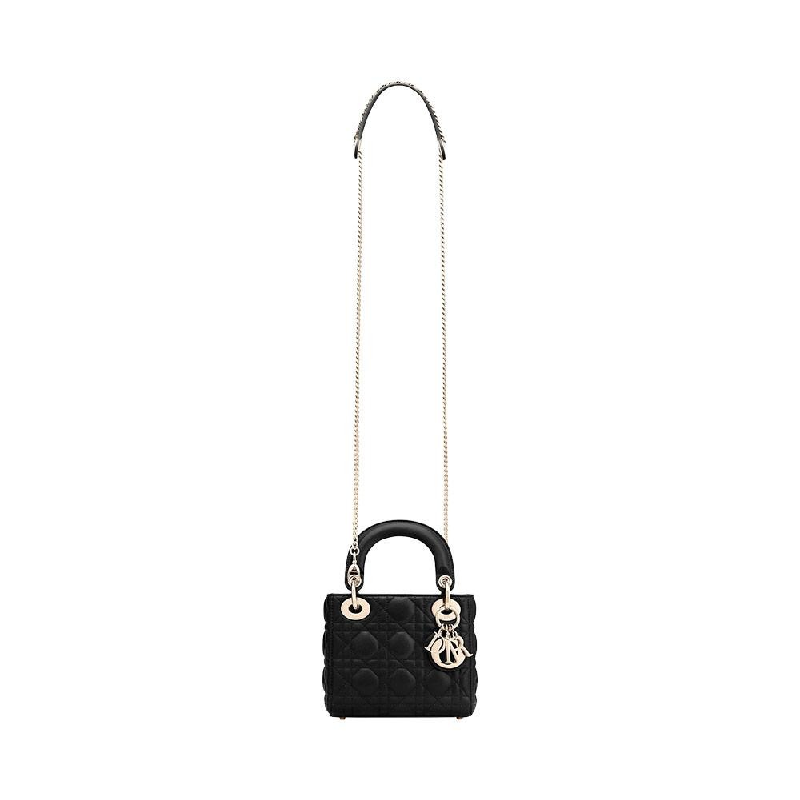 mini lady dior all black