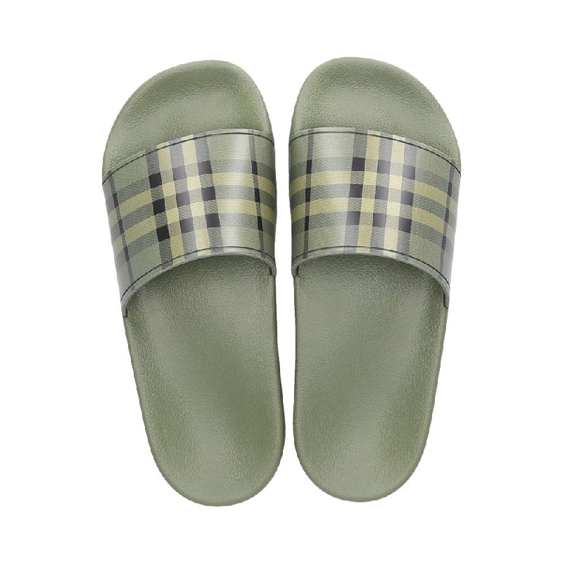 green burberry slides