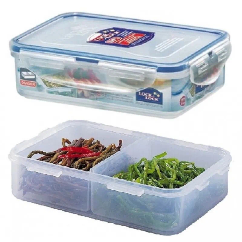 Lock&lock Rect. Short Food Container 550ml with Divider