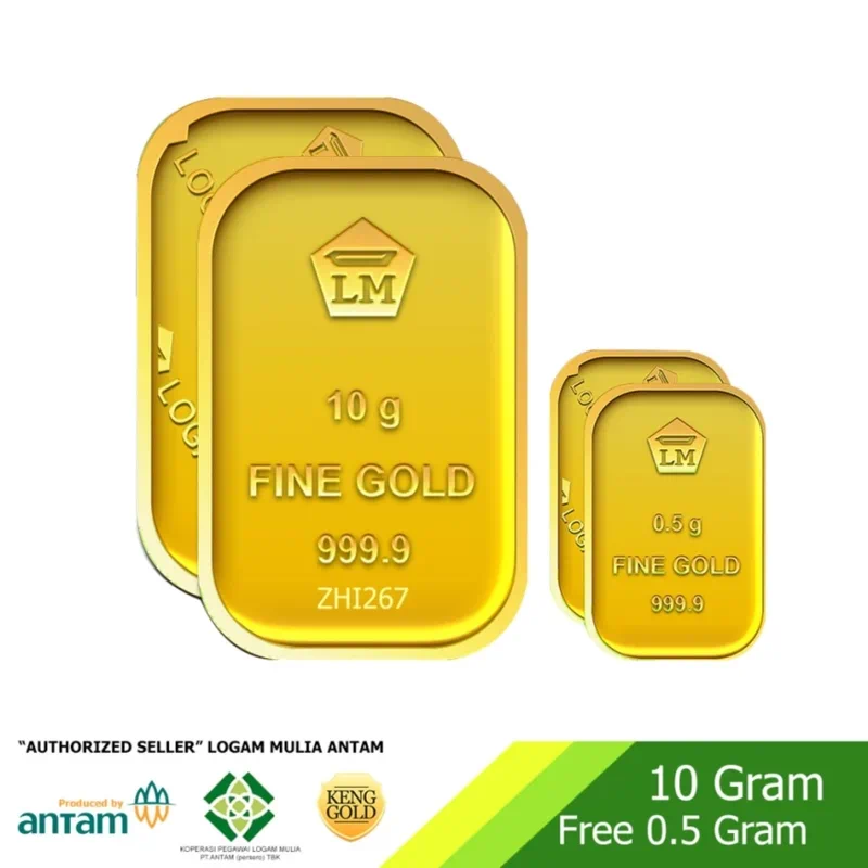 Antam Emas 10 Gram Dan 0 5 Gram Logam Mulia 999 9 Sertifikat Antam Istyle