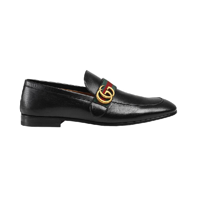 leather loafer with gg web