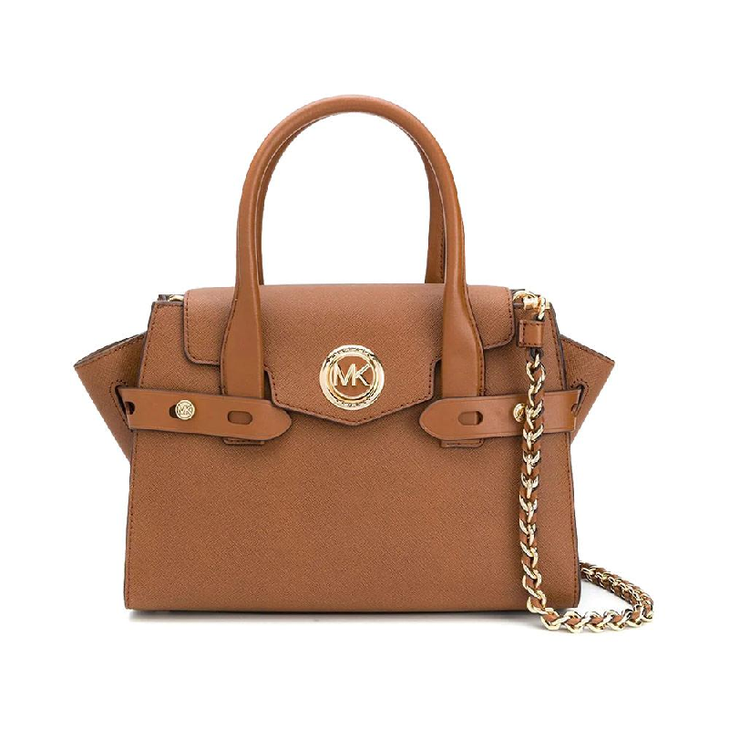 carmen saffiano leather belted satchel