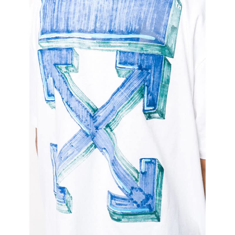 off white blue marker t shirt