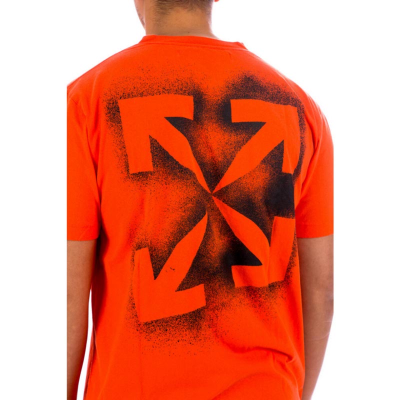 off white black and orange t shirt