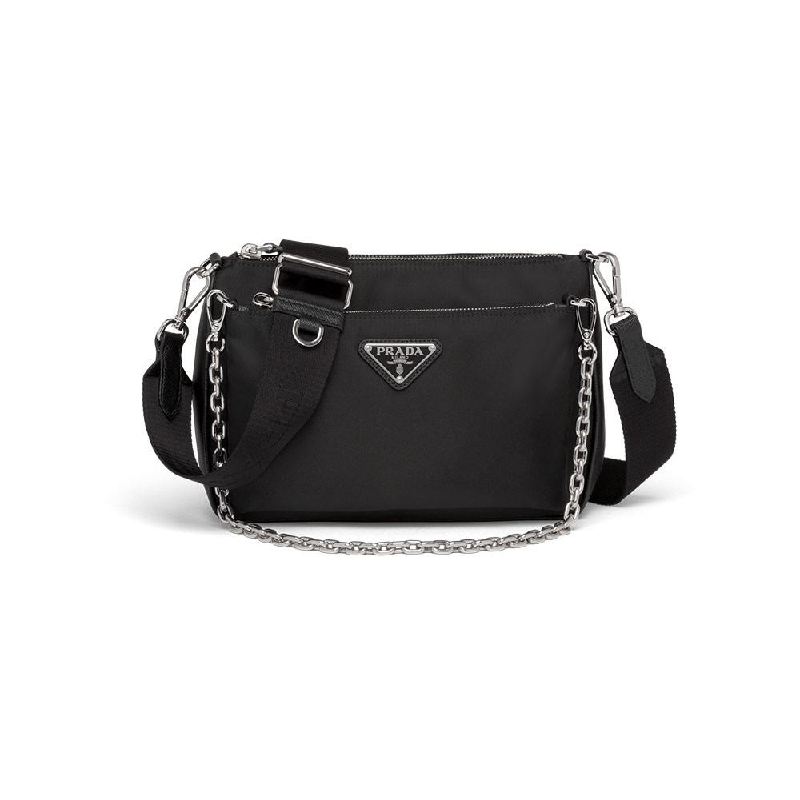 prada nylon leather shoulder bag