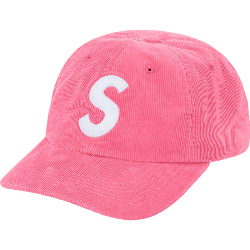 supreme s logo hat pink