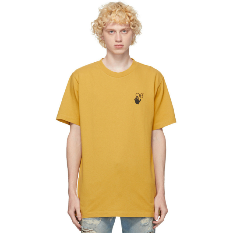 yellow off white t shirt