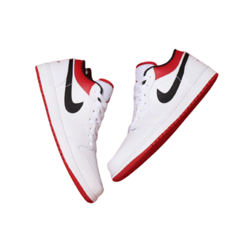 all white and red jordan 1