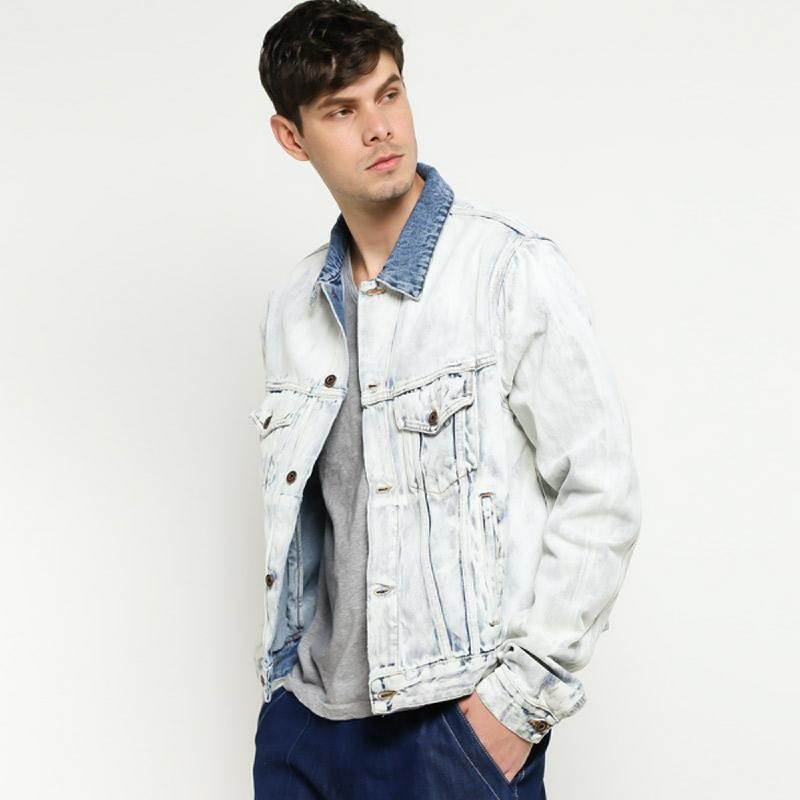 off white bleached denim jacket