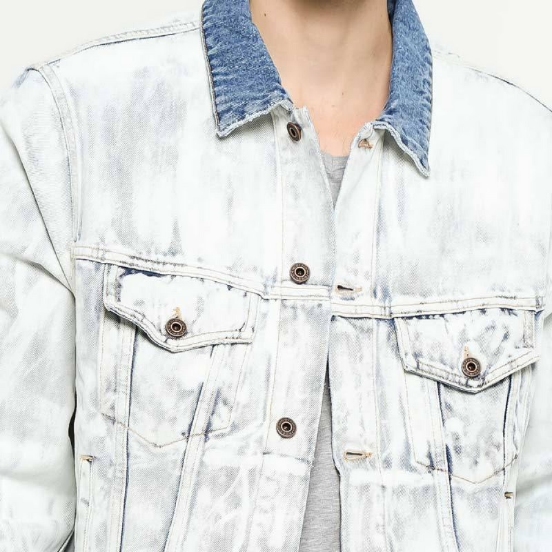 off white bleached denim jacket