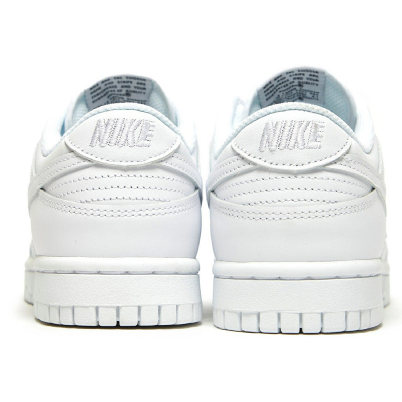 all white low top nike dunks