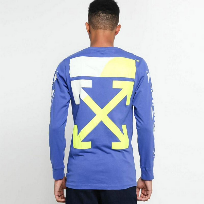 OFF WHITE DIAG SPLIT LOGO L/S TEE - panout2.co.uk