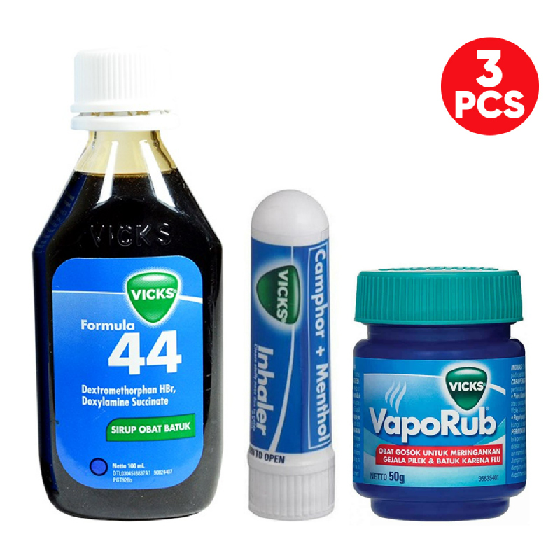 Vicks Formula 44 Sirup Obat Batuk 100 Ml Vicks Inhaler Vicks Vaporub 50 Gr Istyle