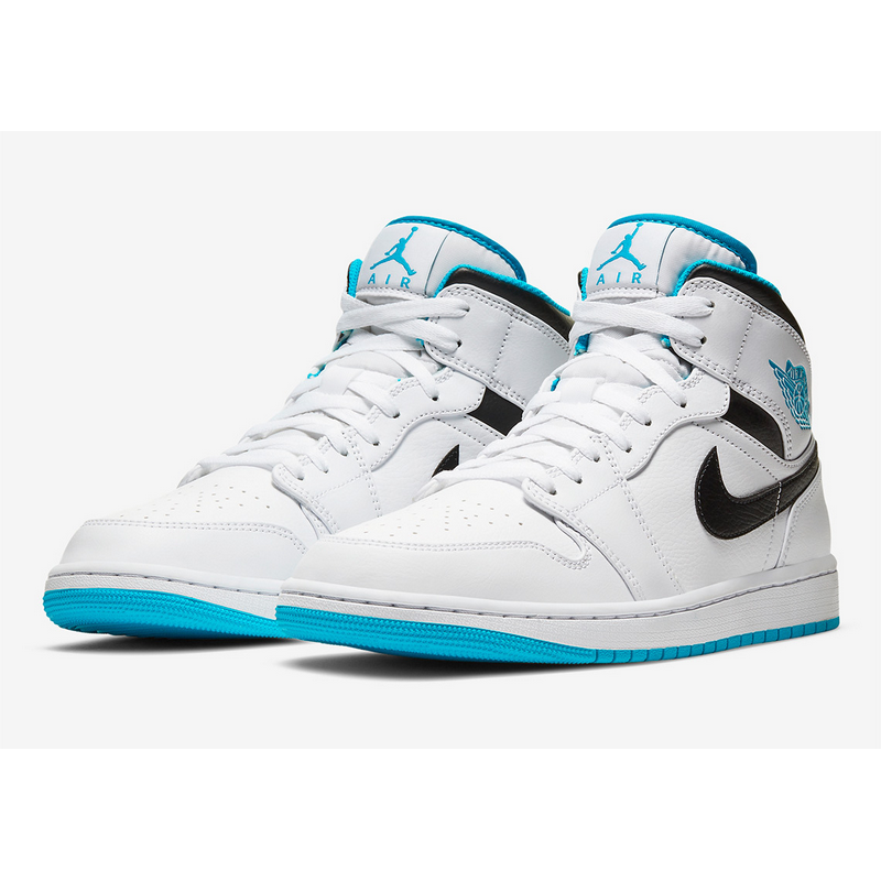 jordans 1 mid blue and white