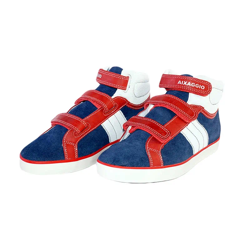 Red white and 2025 blue kids shoes